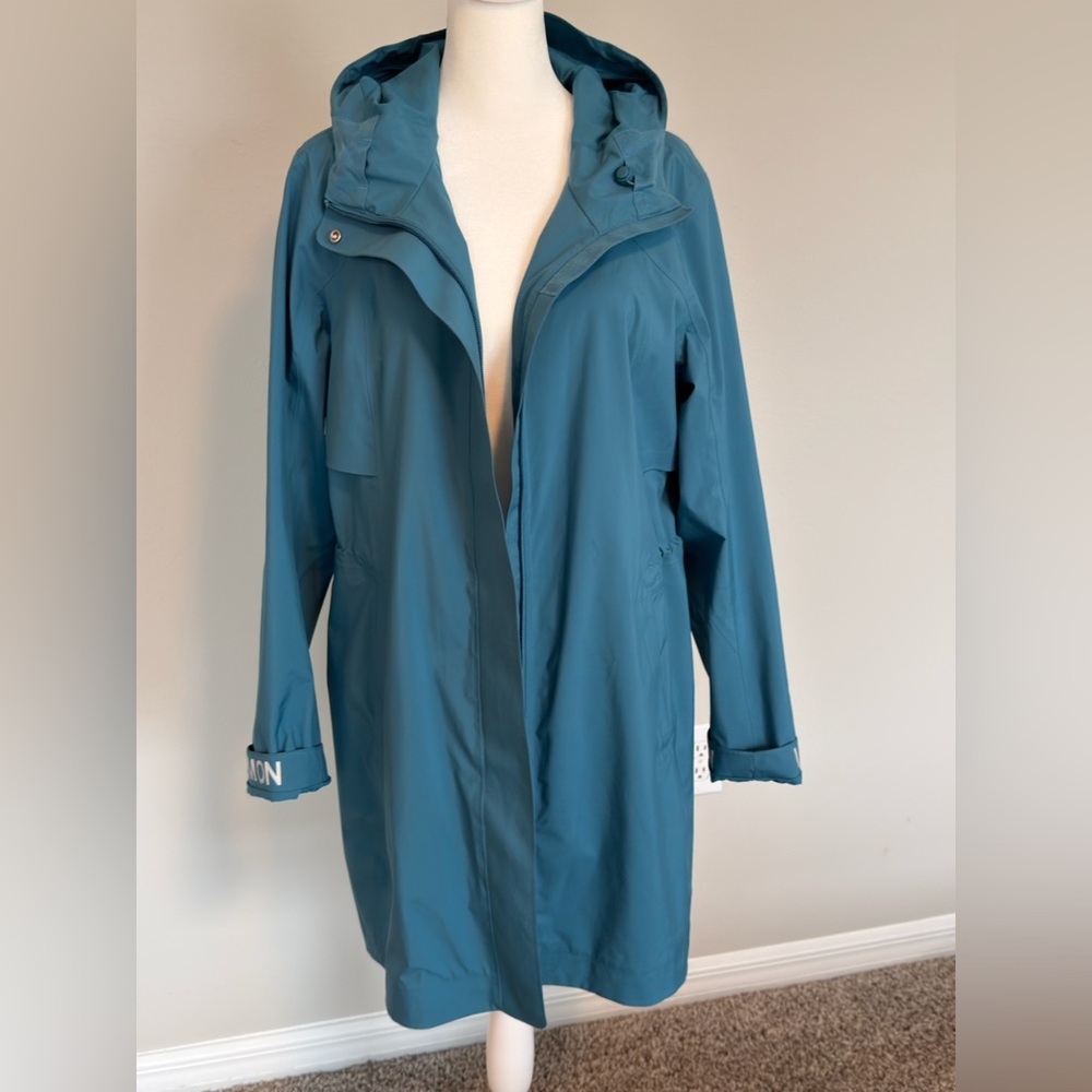 lululemon athletica Teal Hooded Trench Coat